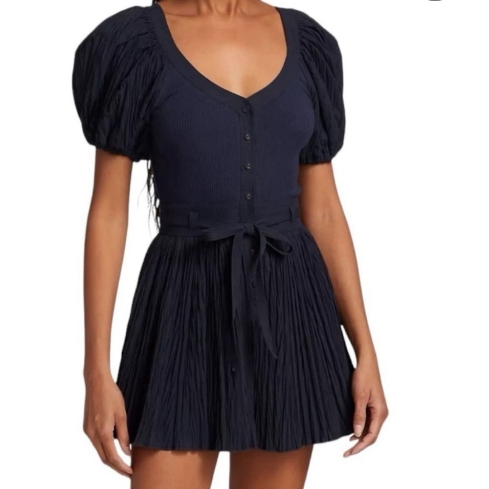 Ulla Johnson Navy Puff Sleeve romper